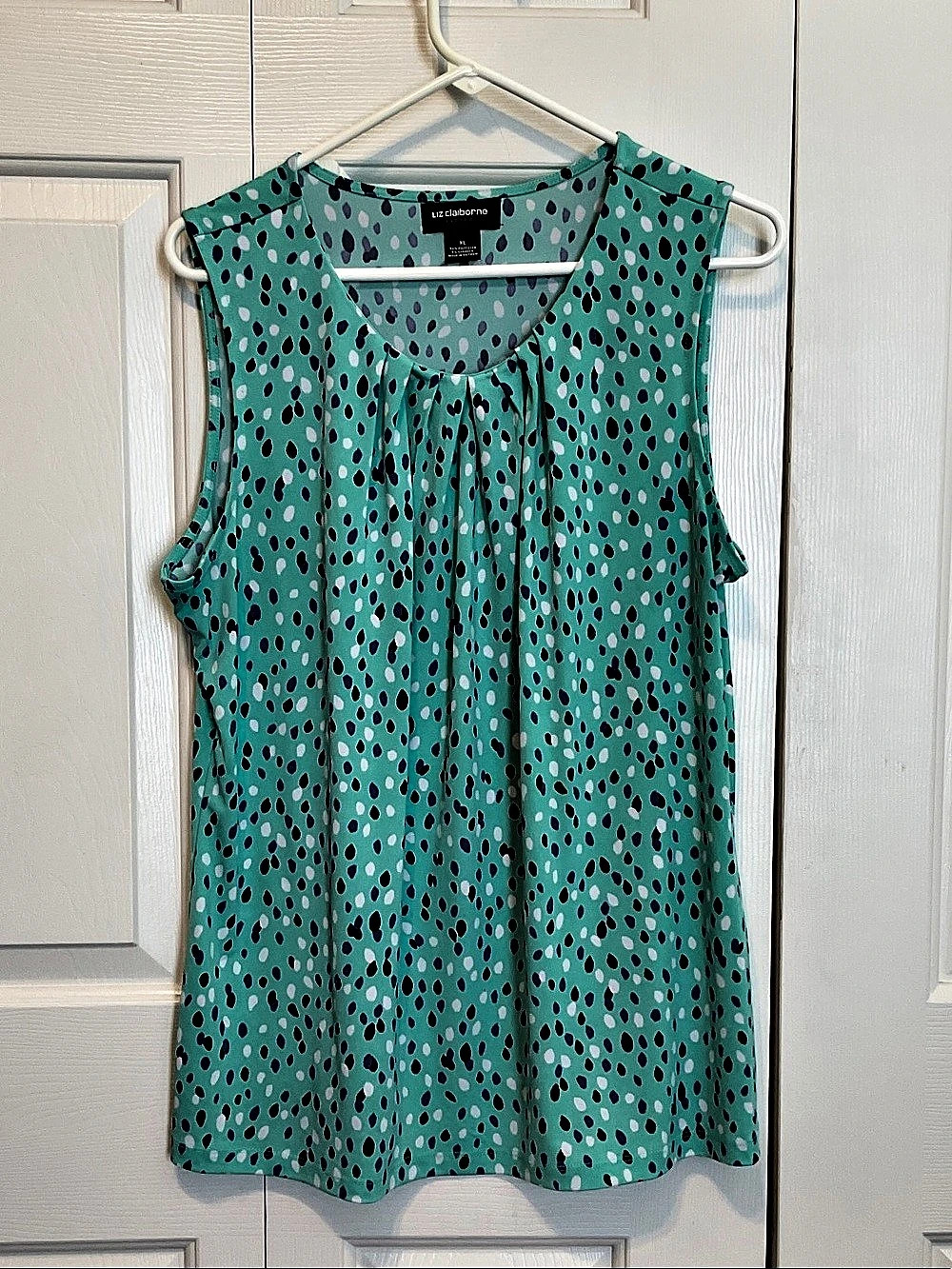 Liz Claiborne Abstract Print Tank Top in Green & Blue Size XL